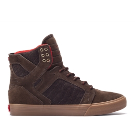 Mens Supra High Top Shoes SKYTOP Brown/Gum | AU-76823